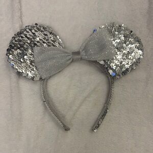 Disney Silver Sequin Minnie Mouse Ears Headband